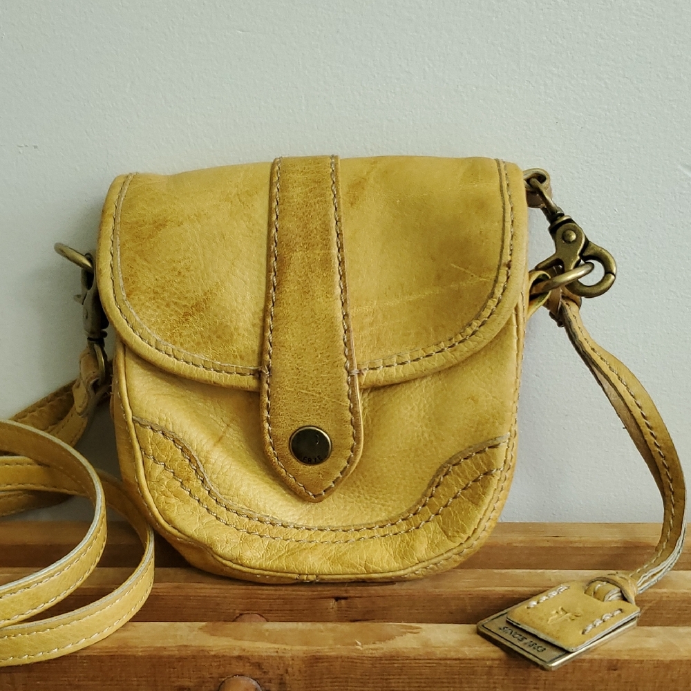 Frye Campus Mini Crossbody Bag Yellow Leather